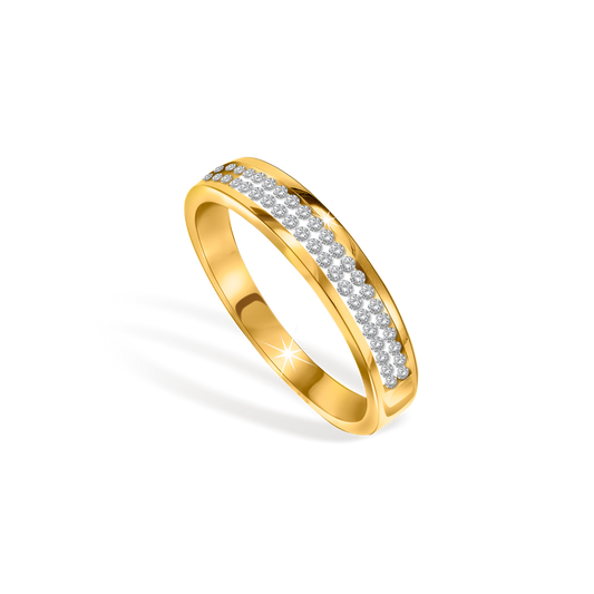 Twin Raw Diamond Ring in Gold